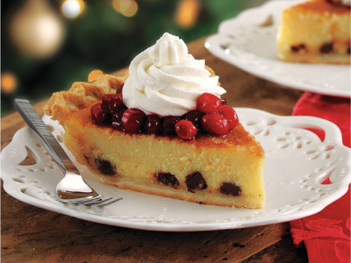 Orange-Buttermilk Pie with Cranberry Topping