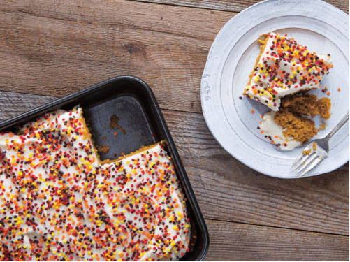 Pumpkin Cake with Over-the-Top Sprinkles