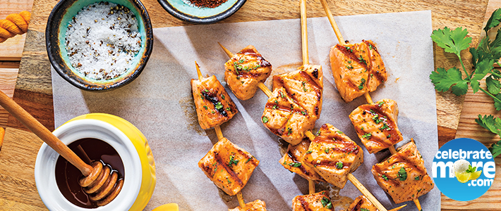 5-Ingredient Chipotle-Honey Salmon Skewers