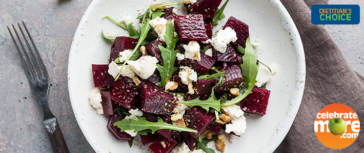 Ghostly Goat Cheese and Mysterious Beet Salad with Toasted Pistachios