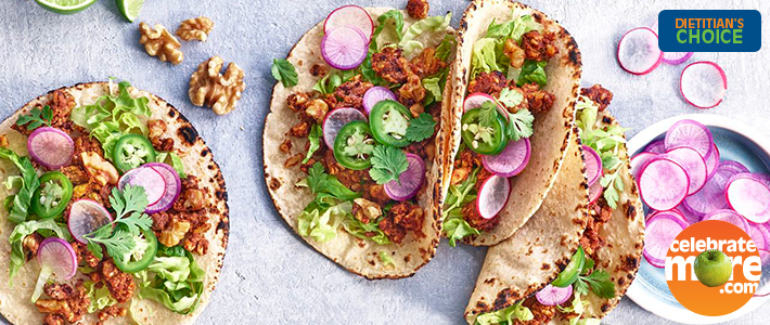 Walnut “Chorizo” Tacos with Pickled Vegetables
