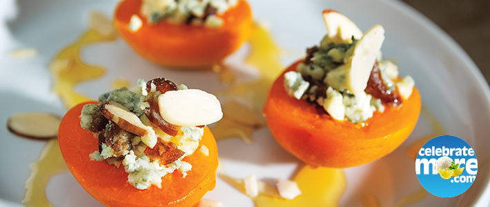 Blue Cheese & Date Stuffed Apricots