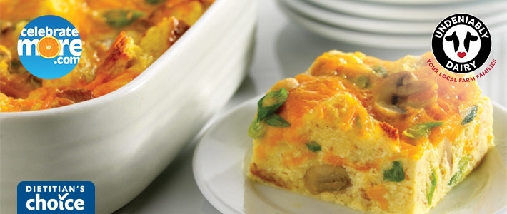 Cheddar And Mushroom Breakfast Squares