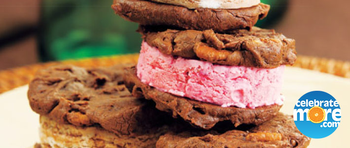 Double Chocolate Chunk Cookie Ice Cream Sandwiches