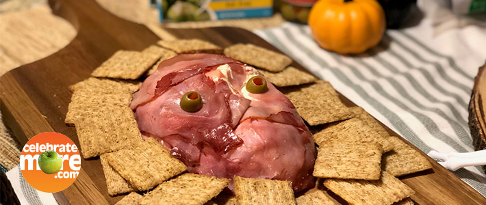 Freaky Flakey Face Cream Cheese Dip