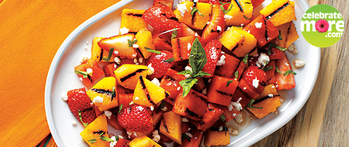Grilled Fruit Salad with Balsamic Drizzle