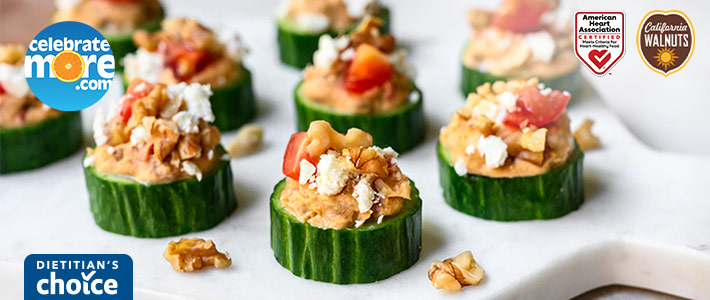 Greek Cucumber Walnut Bites