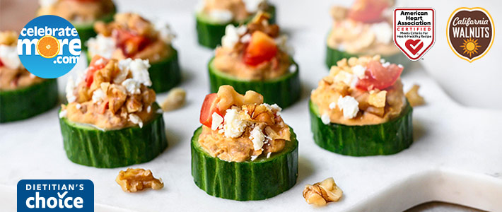 Greek Cucumber Walnut Bites