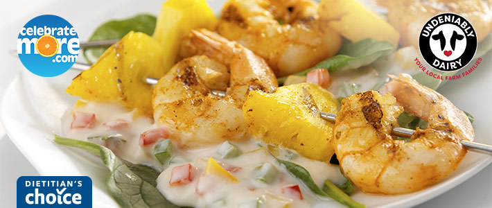 Grilled Shrimp With Yogurt Cilantro Salsa