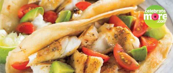 Grilled Fish Tacos with Spiced Sour Cream