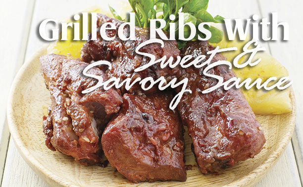 Grilled Ribs With Sweet & Savory Sauce