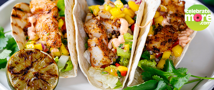 Grilled Tilapia Tacos with Fresh Mango Salsa Grilled Tilapia Tacos with Fresh Mango Salsa