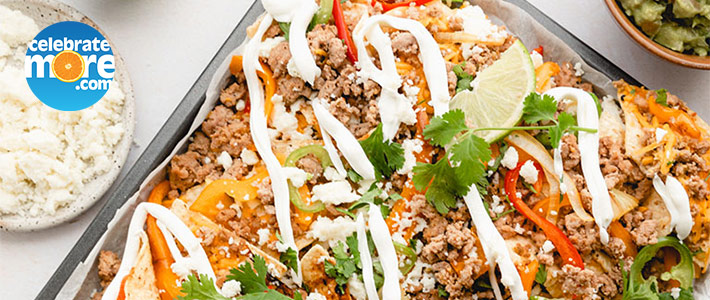 Ground Turkey Fajita Sheet Pan Nachos