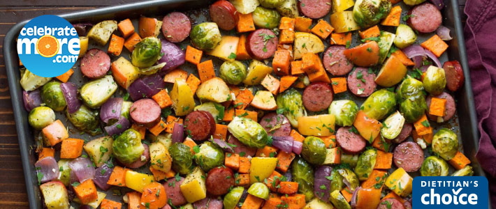 Harvest Vegetables and Sausage Sheet Pan Dinner