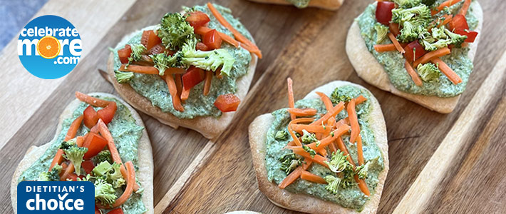 Heart Shaped Veggie Pizza