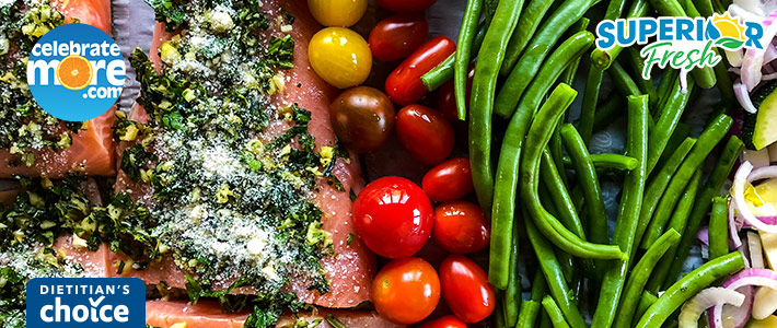 Herb Crusted Salmon With Garden Veggies