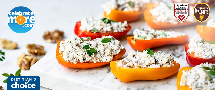 Herbed Cheese & Walnut Stuffed Mini Peppers