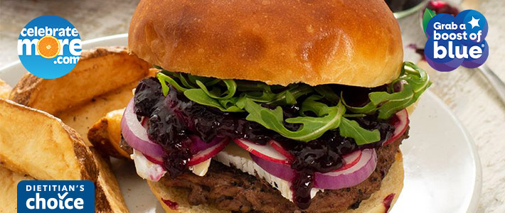 Loaded Brie Burger with Blueberry Ketchup