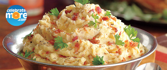 Mashed Potatoes with Bacon & Cheddar