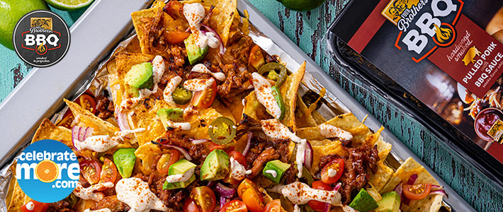 Four Brothers Grilled Pulled Pork Nachos with Smoky Crema