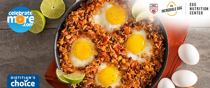 One-Pot Rice & Bean Baked Eggs