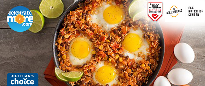 One-Pot Rice & Bean Baked Eggs