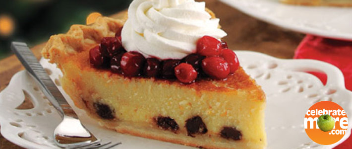 Orange-Buttermilk Pie with Cranberry Topping