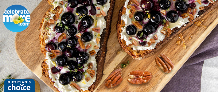 Roasted Blueberry, Pecan, and Ricotta Toast