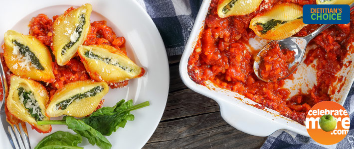 Spinach and Cottage Cheese Stuffed Shells