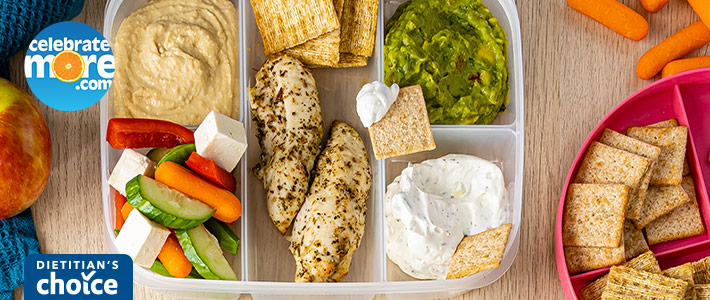 Snack Box - Chipotle Almond Dip, Veggies, & GF crackers - Food Made Fresh