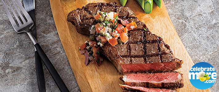 Grilled New York Strip Steaks with Relish