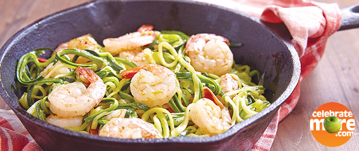 Shrimp Scampi Over Zucchini Spirals