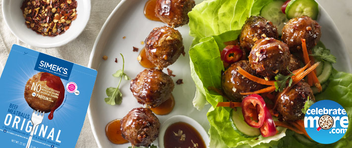 SIMEK’S Korean BBQ Meatball Lettuce Wraps