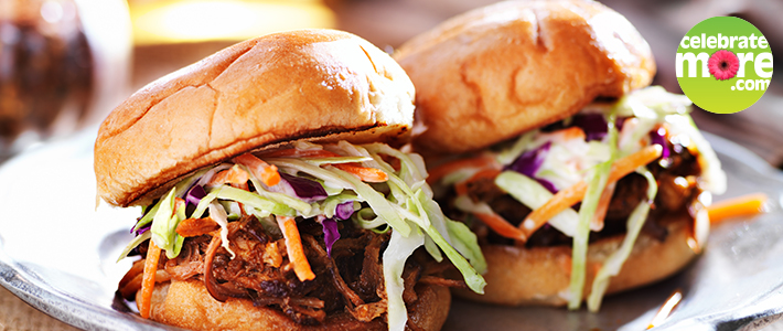 Smoked Pulled Pork Sliders with Vinaigrette Slaw