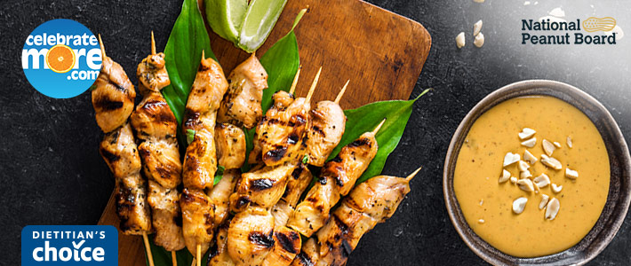 Spicy Peanut Grilled Chicken Kebabs