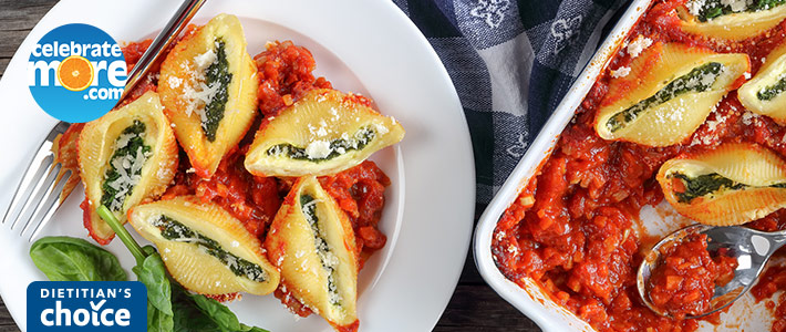 Spinach and Cottage Cheese Stuffed Shells