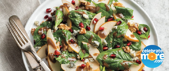 Spinach, Pear and Gorgonzola Salad