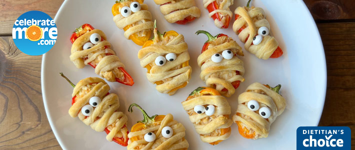 Taco Stuffed Mini Sweet Pepper Mummies