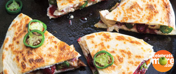 Turkey, Cranberry & Goat Cheese Quesadillas