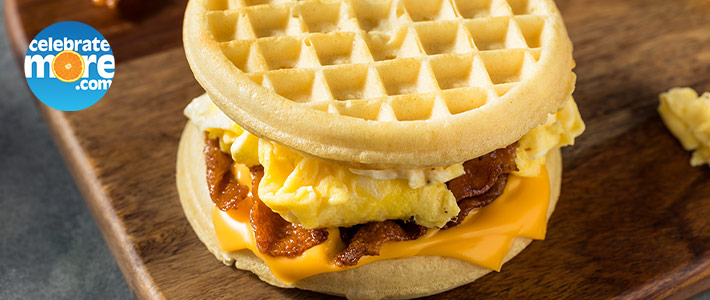 Bacon, Egg & Cheese Waffle Breakfast Sandwich