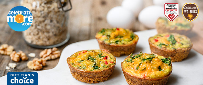 Walnut & Oat Crusted Veggie Egg Cups