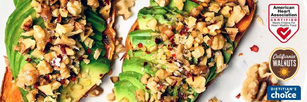 Sweet Potato Avocado Toast with Walnuts