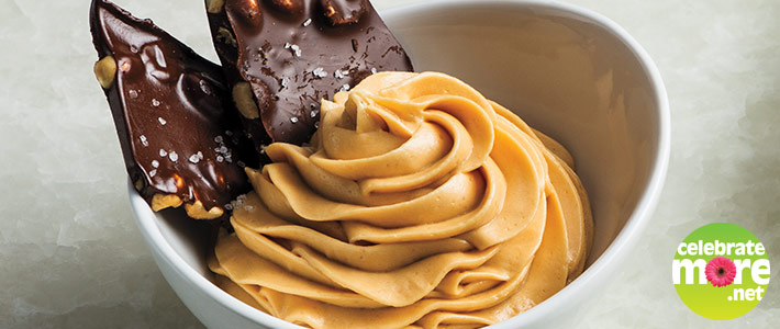 Peanut Butter Mousse with Chocolate-Peanut Bark