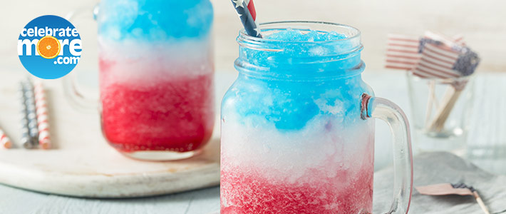 Red, White, Blue Slushy Cocktail