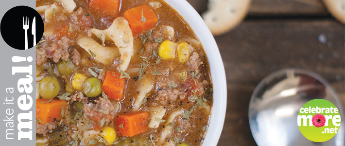 Hamburger & Noodle Soup