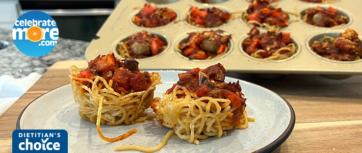 Spaghetti and Meatball Cups