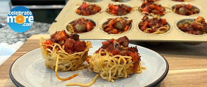 Spaghetti and Meatball Cups